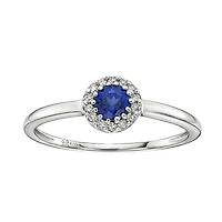 10K White Gold Blue Sapphire Ring - 4.5
