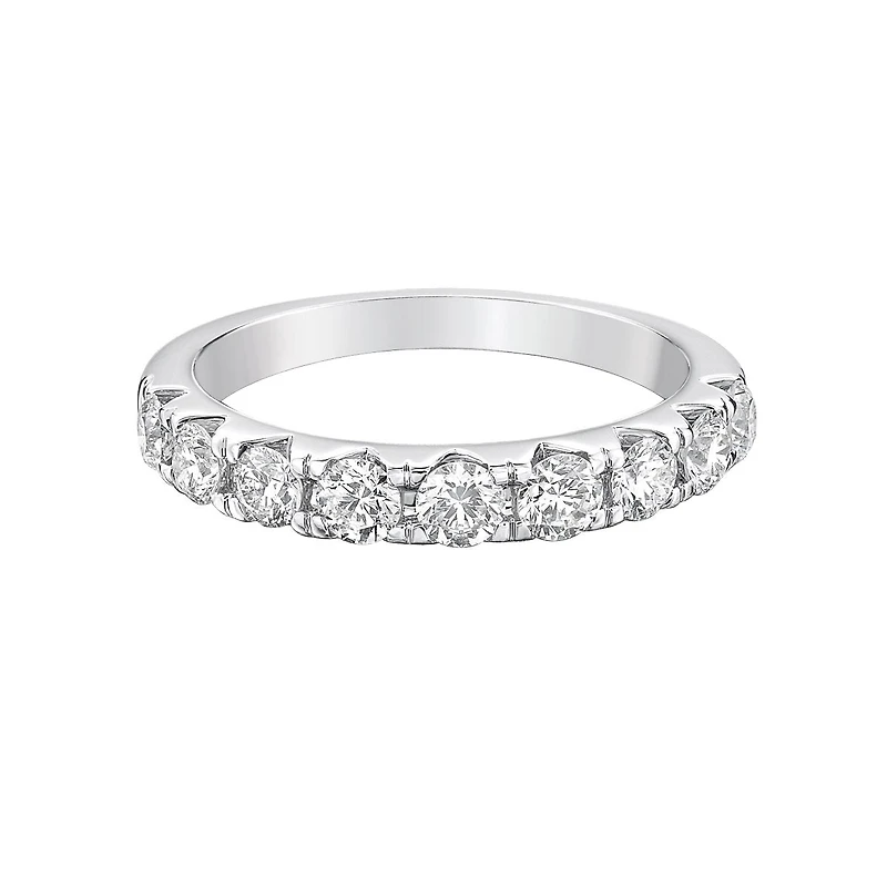 14K White Gold Prong diamond wedding band - 4.5