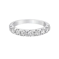 14K White Gold Prong diamond wedding band - 4.5