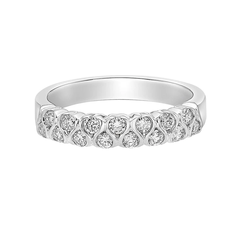 14K White Gold Channel-set diamond band