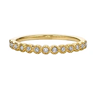 10K Yellow Gold 1/6ct twt bezel-set diamond wedding band