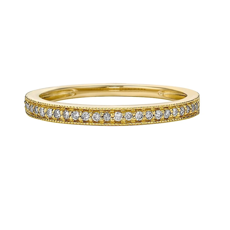 10K Yellow Gold 1/8ct twt prong-set diamond wedding band - 4.5