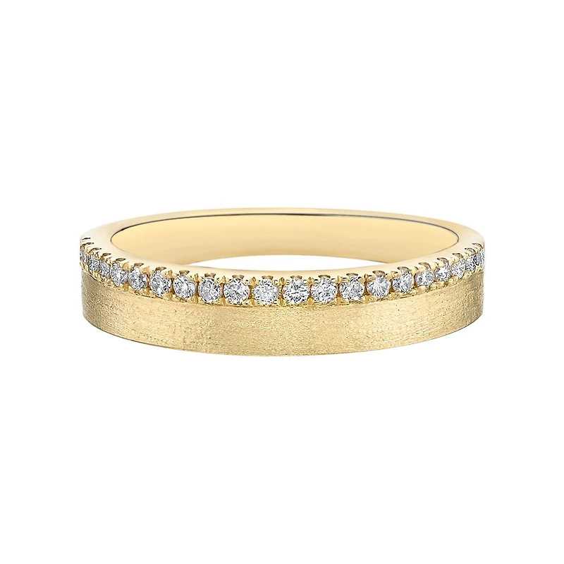 10K Yellow Gold Brushed Gold 0.23cttw diamond wedding band - 4.5