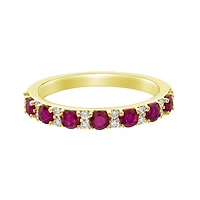 10K Yellow Gold Classic Ruby & Diamond band - 4.5