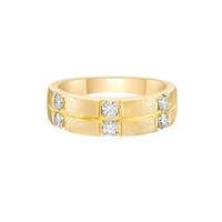 14K Yellow Gold Pave-set diamond band 3x2 - 4.5