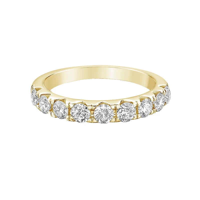 14K Yellow Gold Prong-set diamond wedding band - / 4.5