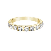 14K Yellow Gold Prong-set diamond wedding band - / 4.5
