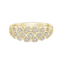 14K Yellow Gold Prong-set diamond band curves