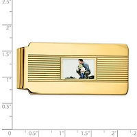 925 Sterling Silver/Yellow Gold-Plated Money Clip 54mm x 25mm, Personalized with Photo - MADE TO ORDER