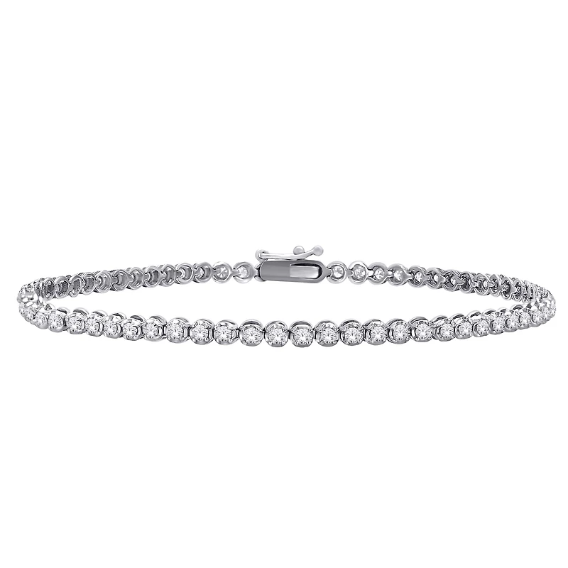 10K Lab Grown 1.00 - 5.00cttw Round Brilliant Cut Diamond Tennis Bracelet / Gold