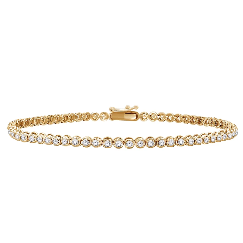 10K Lab Grown 1.00 - 5.00cttw Round Brilliant Cut Diamond Tennis Bracelet / Gold