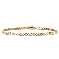10K Lab Grown 1.00 - 5.00cttw Round Brilliant Cut Diamond Tennis Bracelet / Gold