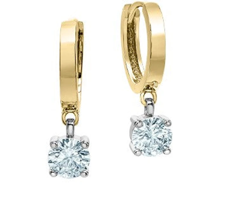 14K Yellow and White Gold cttw Lab Grown Diamond Earrings