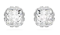 Swarovski - Birthstone stud earrings, Square cut, April, White, Rhodium plated - 5661957