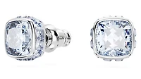 Swarovski Birthstone stud earrings, Square cut, March, Blue, Rhodium plated - 5660800