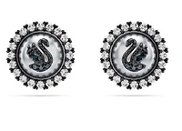 Swarovski - Iconic Swan stud earrings, Swan, Gray, Ruthenium plated - 5680848 - Discontinued