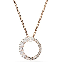 Swarovski - Matrix pendant, Crystal pearl, Round cut, White, Rose gold-tone plated - 5692265