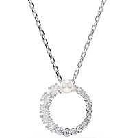 Swarovski - Matrix pendant, Crystal pearl, Round cut, White, Rhodium plated - 5688751