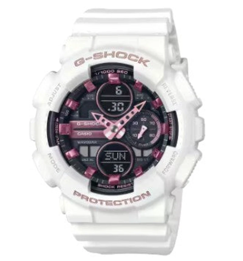Casio G-Shock Analog Digital Women's Watch, GMA-S140M-7A, Pink & White