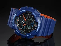 Casio G-Shock Analog Digital Watch - GA100L-2A - Blue & Orange