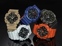 Casio G-Shock Analog Digital Watch - GA100L-2A - Blue & Orange