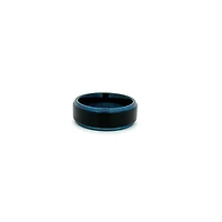 Blue and Black Tungsten Ring - 7