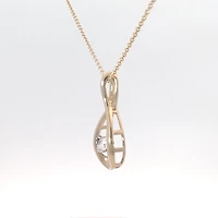 14K Yellow & White Gold Lab Grown 0.50cttw Diamond Necklace, 18"