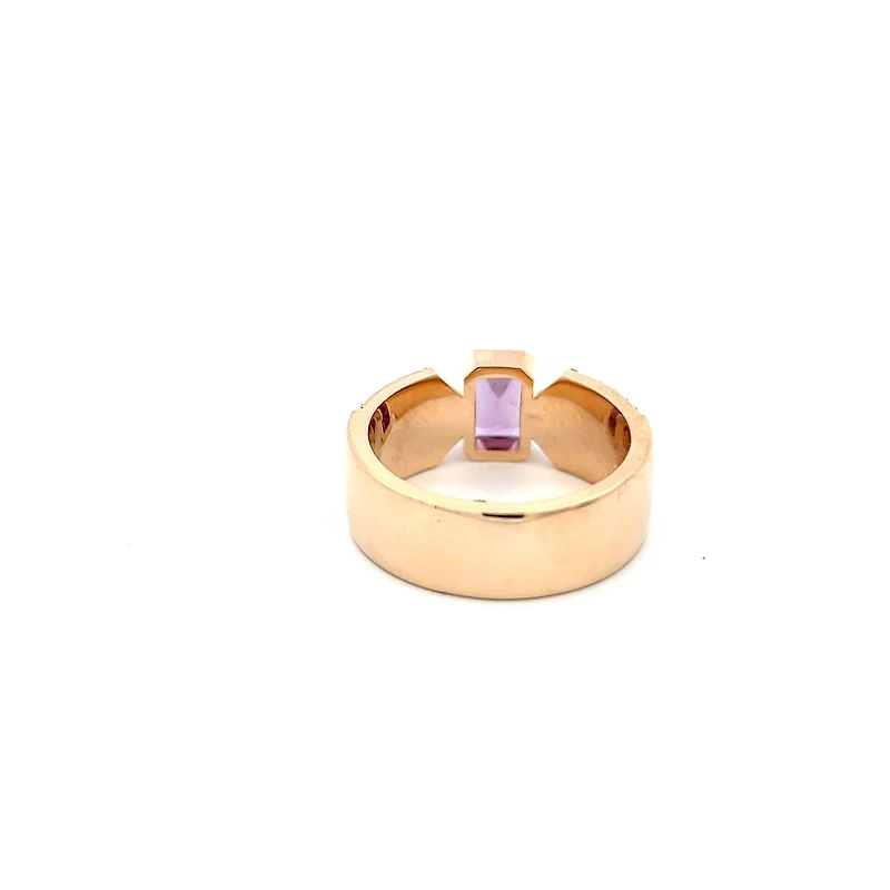 14K Custom Made Purple Sapphire and Diamond Ring