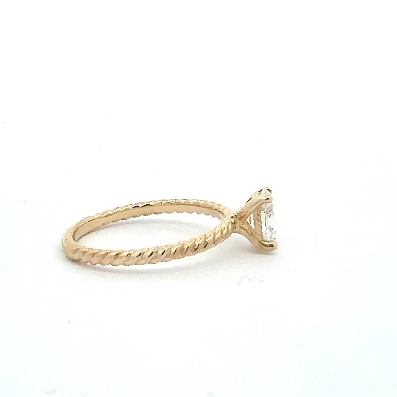 14K Yellow Gold 0.70cttw Oval Cut Lab Grown Diamond Ring - / 4