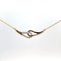 10K Yellow Gold 0.13cttw Diamond Necklace