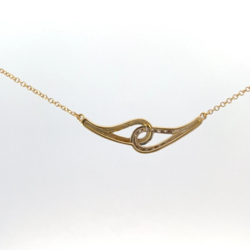 10K Yellow Gold 0.13cttw Diamond Necklace