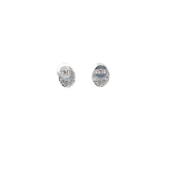 18K White Gold 1.48 cttw Blue Sapphire and White Diamond Earrings