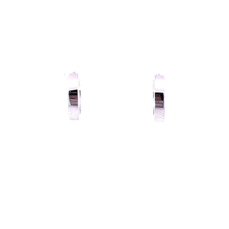 10K White Gold Huggies - 9mm