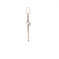 10K 2 Tone Yellow and White Gold Cross -  40mm x 23mm