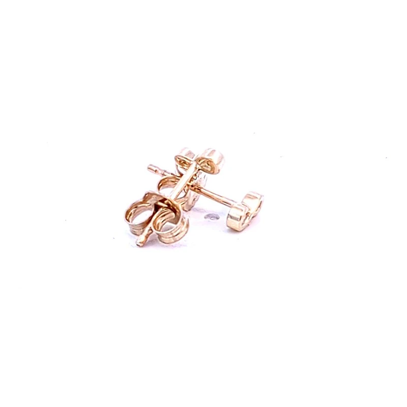 10K Yellow Gold 0.05cttw Round Brilliant Cut Infinity Diamond Stud Earrings