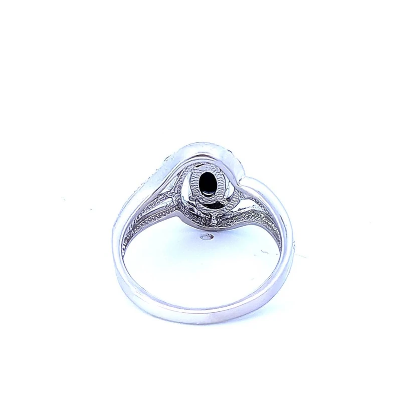 925 Sterling Silver Sapphire & Diamond Ring - 4.5