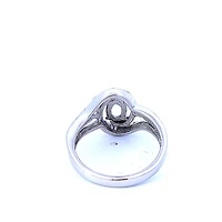925 Sterling Silver Aquamarine & Diamond Ring - 4.5