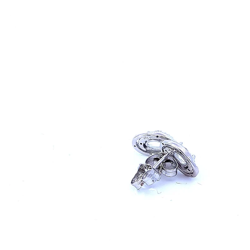 925 Sterling Silver White Topaz & Diamond Halo Stud Earrings
