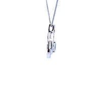 925 Sterling Silver White Topaz & Diamond Necklace