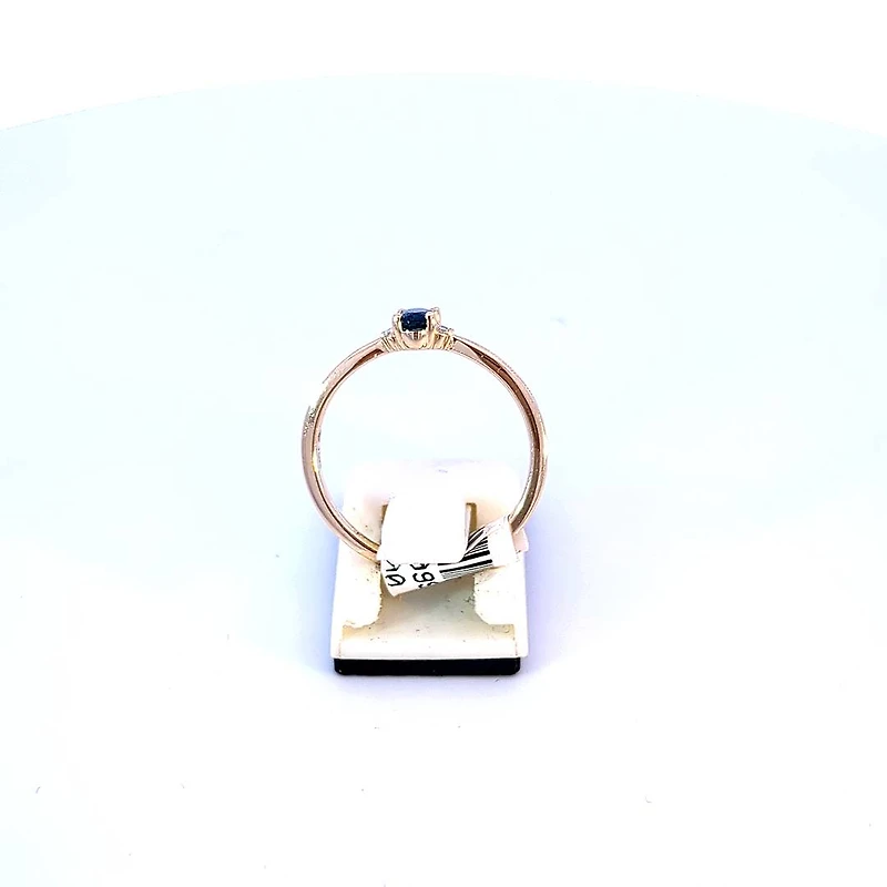 10K Yellow Gold 0.25cttw Genuine Sapphire & 0.03Cttw Diamond Ring - / 4.5