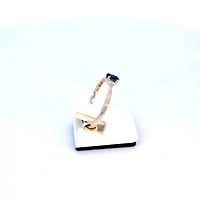 10K Yellow Gold 0.25cttw Genuine Sapphire & 0.03Cttw Diamond Ring - / 4.5