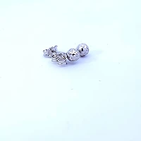 10K White Gold Diamond Cut Ball Earrings 5mm