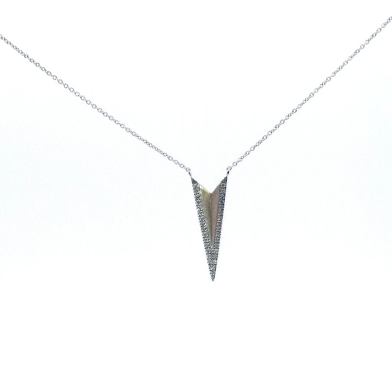 14K White and Yellow Gold Diamond Pendant