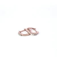 14K Rose Gold 0.08cttw Diamond Hoop Earring