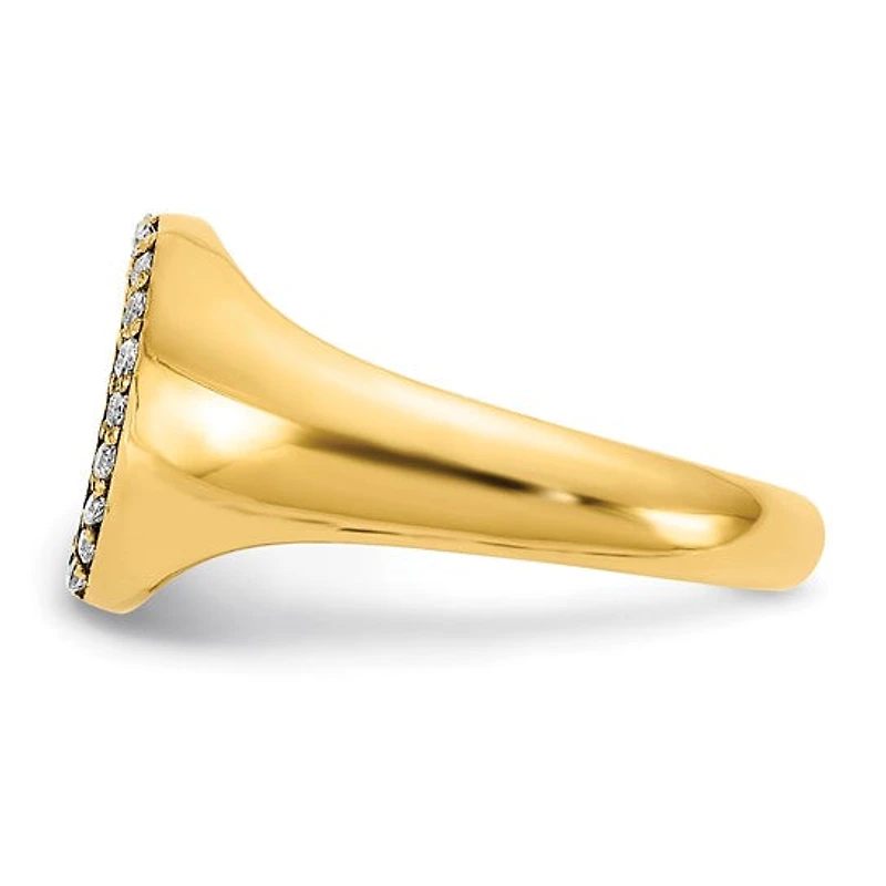 14K Yellow Gold 0.16cttw Diamond Men's Monogram Ring - Personalized
