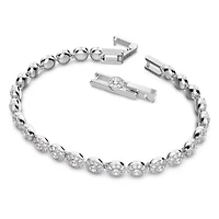 Swarovski Una/Angelic Tennis bracelet Round cut, Small, White, Rhodium plated - 5071173
