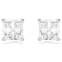 Swarovski Attract/Stilla stud earrings, Square cut, White, Rhodium plated - 5430365/5537868 (SS)