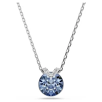 Swarovski Bella V pendant, Round cut, Blue, Rhodium plated 5734232