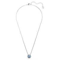 Swarovski Bella V pendant, Round cut, Blue, Rhodium plated 5734232