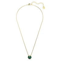Swarovski Bella V pendant, Round cut, Green, Gold-tone plated 5735387